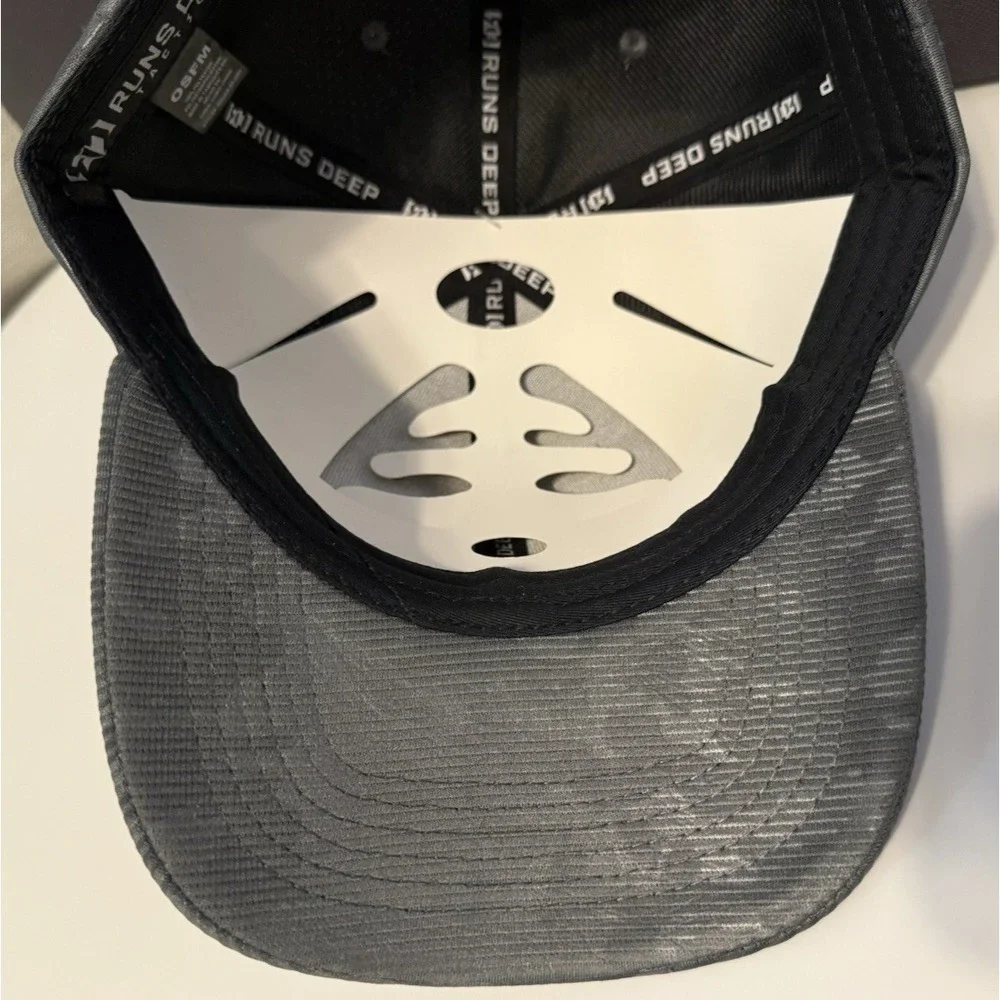 Runs Deep Premium Tactical American Flag Sueded Snapback Cap Hat Gray SubtleCamo